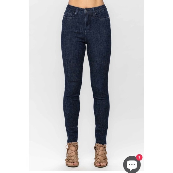 Judy Blue Denim - Judy Blue Skinny Fit Jeans Raw Hem Size 14W